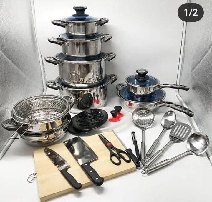30 pcs Marwa cookware set  Original German Heavy Duty Induction Cooking Pot Ware Set With Glass Lid