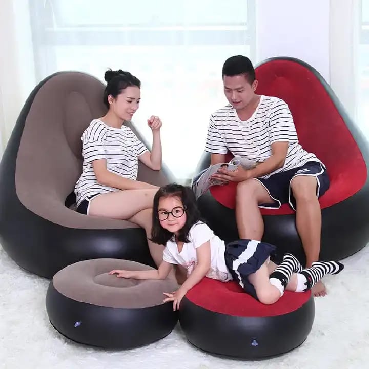 Inflatable Deluxe Lounge Seat / Inflatable Seat With Foot Rest & Free Pump