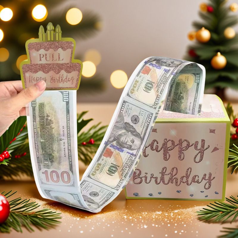 Birthday Money Pull Box, Money Box for Cash Gift, A Fun Way to Give Cash Gifts to Close Family and Friends on Their Birthdays,Gift Boxes