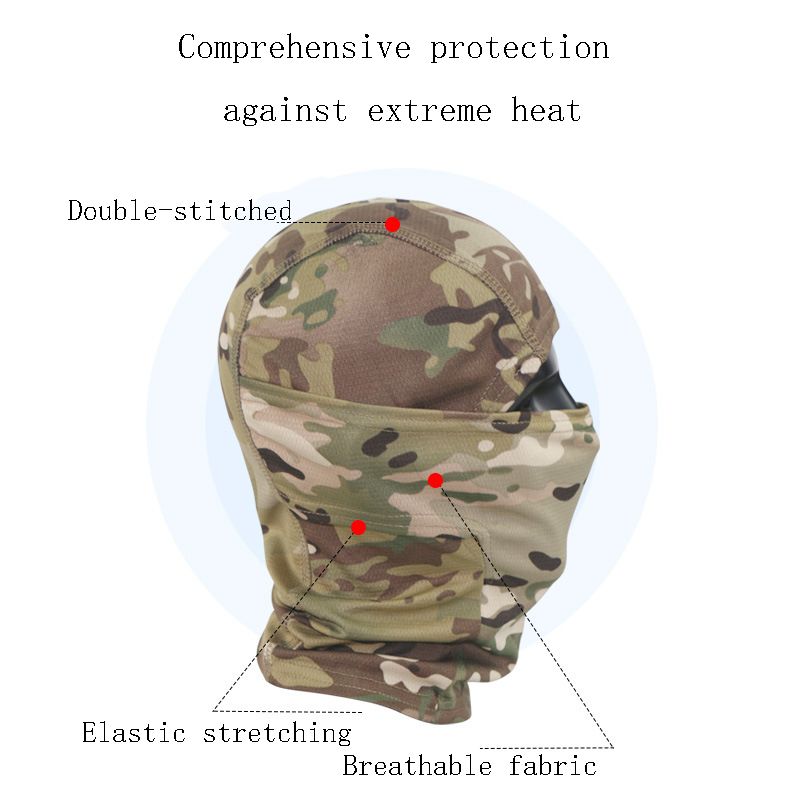Tactical Camouflage Balaclava Full Face Mask CS Wargame Army Hunting Cycling Sports Helmet Liner Cap Military Multicam CP Scarf Accessories
