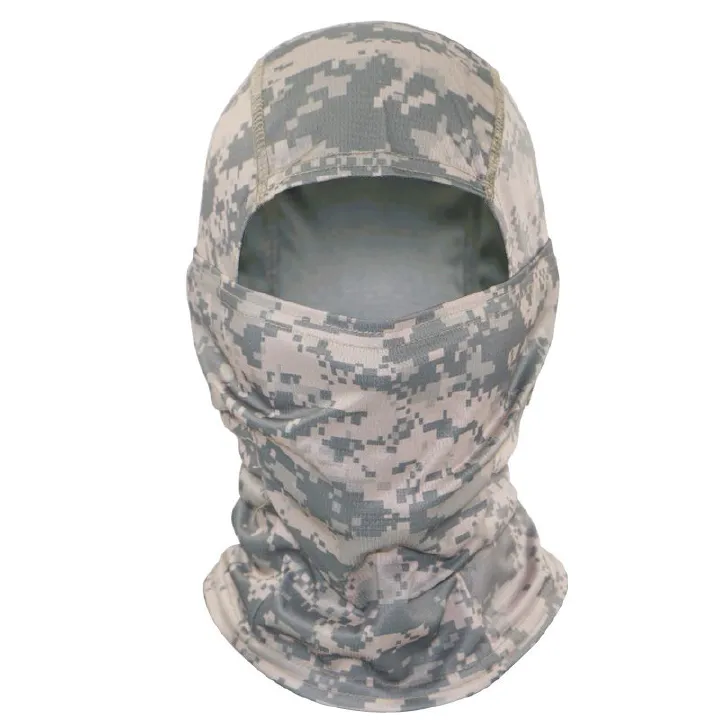 Tactical Camouflage Balaclava Full Face Mask CS Wargame Army Hunting Cycling Sports Helmet Liner Cap Military Multicam CP Scarf Accessories