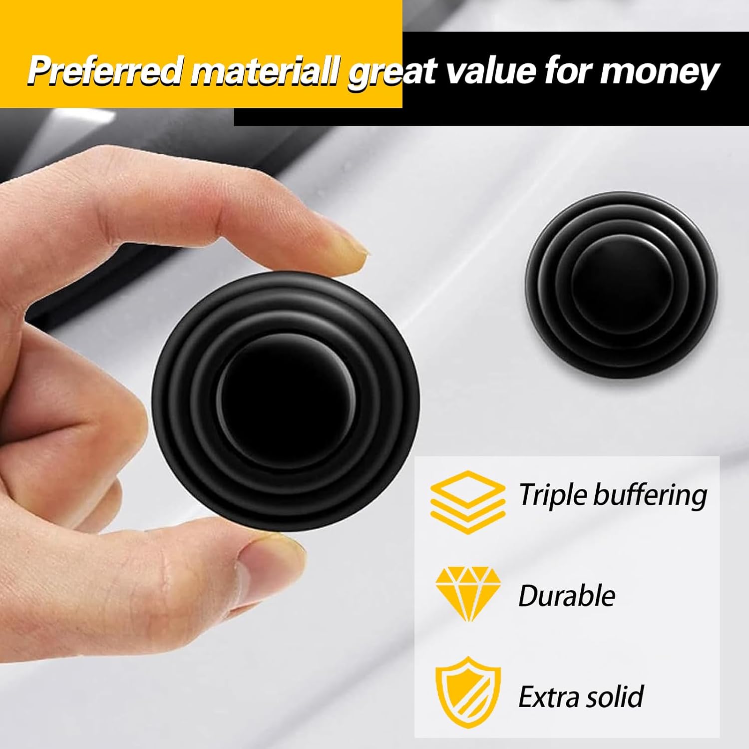 12Pcs Car Door Shockproof Pad Silent Gasket Shock-absorbing Stickers Car Trunk Sound Insulation Pad Thickening Cushion Stickers