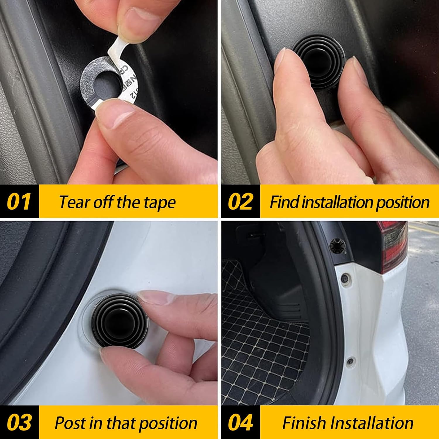 12Pcs Car Door Shockproof Pad Silent Gasket Shock-absorbing Stickers Car Trunk Sound Insulation Pad Thickening Cushion Stickers