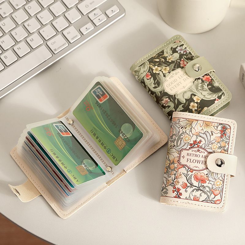 Up to 20 Cards Capacity Business Card Holder , Business Card Book Case PVC Leather Organization Binder Name ID Card Holder for Men & Women