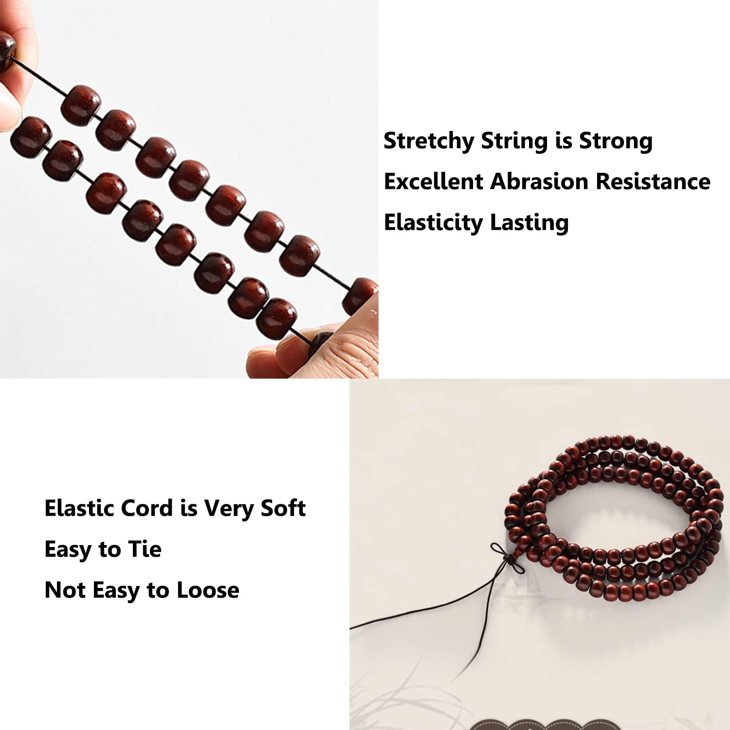Elastic Cord for Bracelets, 1 mm 100m Durable Bracelet String, Stretch Elastic String for Jewelry Making, Necklaces and Beading