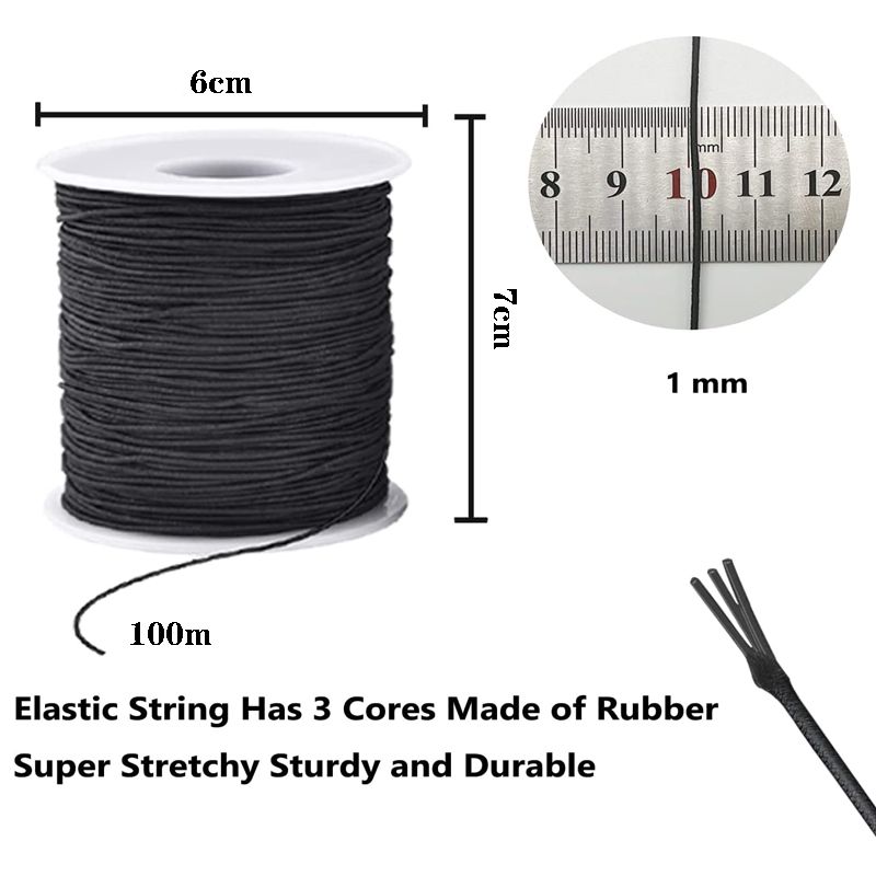 Elastic Cord for Bracelets, 1 mm 100m Durable Bracelet String, Stretch Elastic String for Jewelry Making, Necklaces and Beading