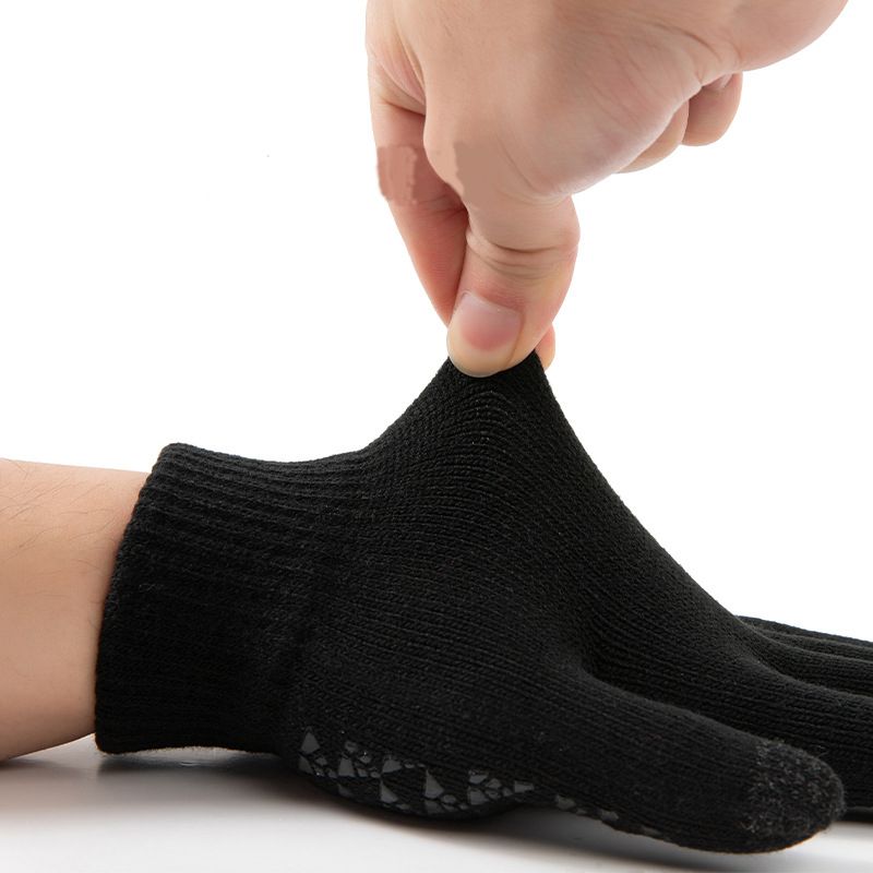 two pairs of gloves Winter men's and women's universal cashmere knitted touch screen gloves full finger mittens ski short warm wrist gloves