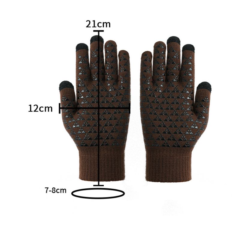 two pairs of gloves Winter men's and women's universal cashmere knitted touch screen gloves full finger mittens ski short warm wrist gloves