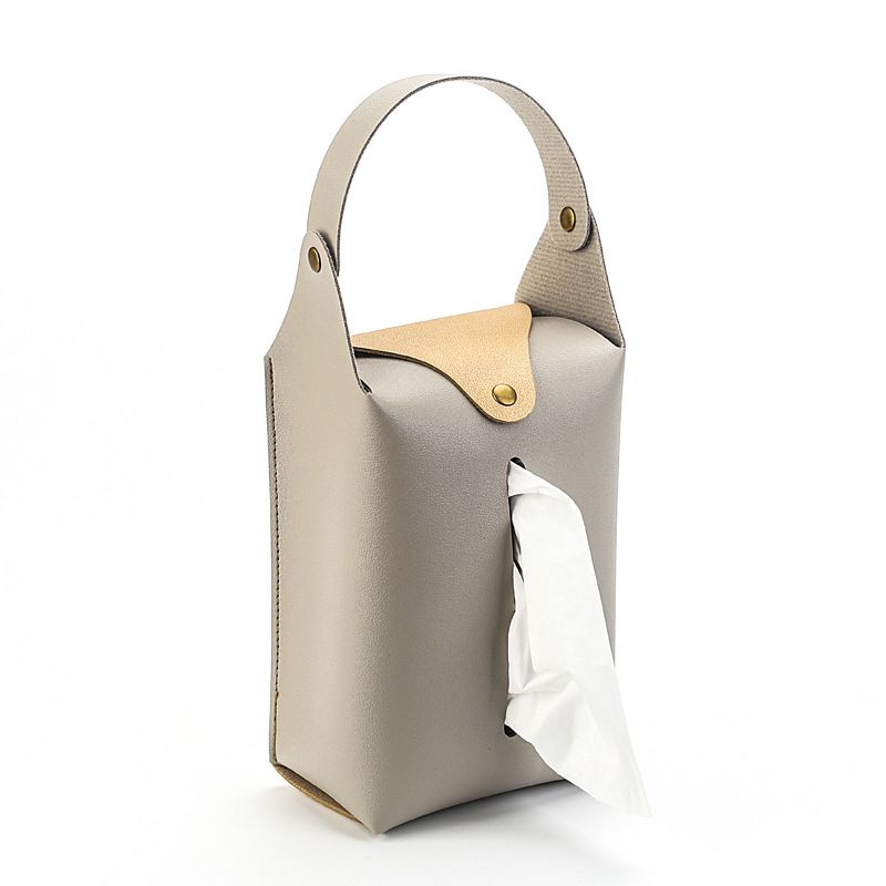 Leather Tissue Holder for Car Back Seat Headrest Hanging Napkin Boxes Case Multi-use