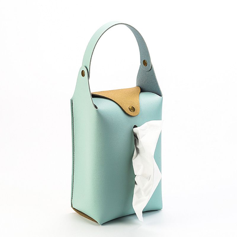 Leather Tissue Holder for Car Back Seat Headrest Hanging Napkin Boxes Case Multi-use