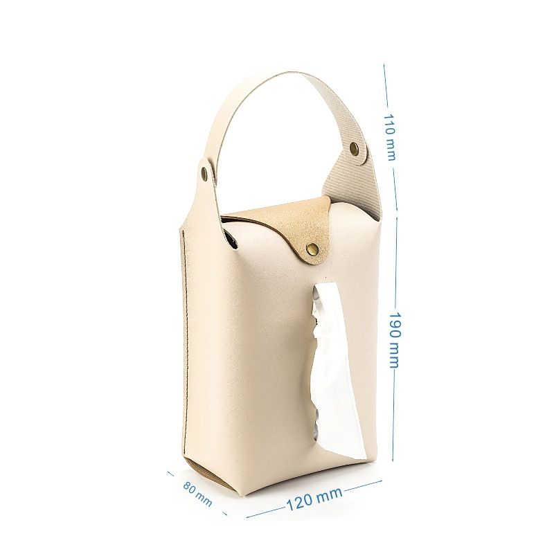 Leather Tissue Holder for Car Back Seat Headrest Hanging Napkin Boxes Case Multi-use