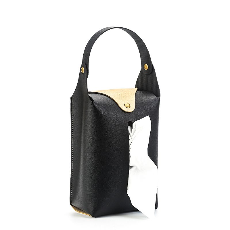 Leather Tissue Holder for Car Back Seat Headrest Hanging Napkin Boxes Case Multi-use