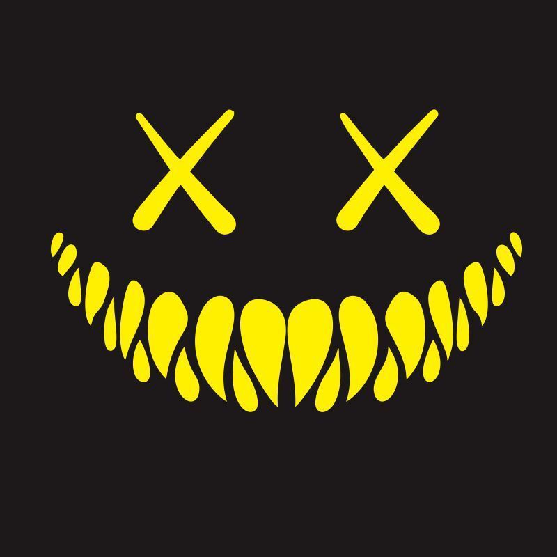2pcs Reflective Smile Demon Car Sticker,Funny Cool Die Cut Waterproof Car Window Decal 18x11.5cm