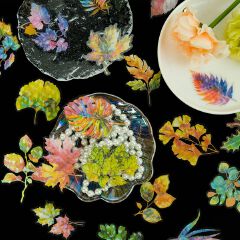 30 pcs of three-dimensional hot stamping PET laser stickers with leaf and plant patterns in Ins style, waterproof stickers for scrapbooking materials and decoration.