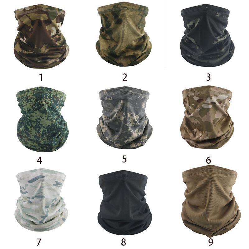 Sun-proof and quick-drying tactical camouflage balaclava, half-face mask, CS, Army, hunting, cycling and sports helmet liner cap, military multi-camera CP scarf accessories.