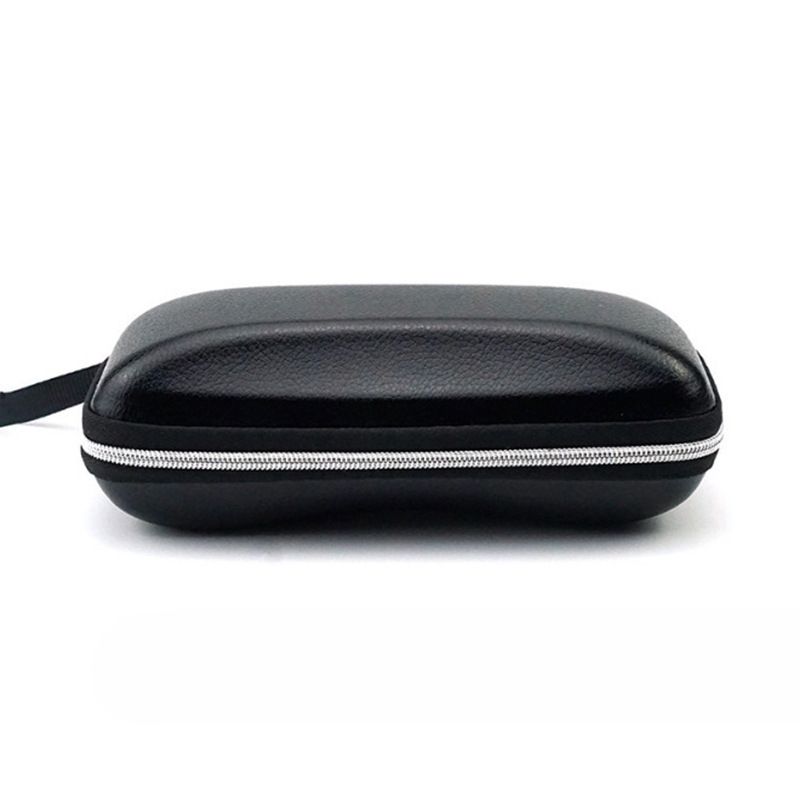 Storage bag Universal rectangular leather zipper leather case, portable black leather glasses case, pvc sunglasses case.