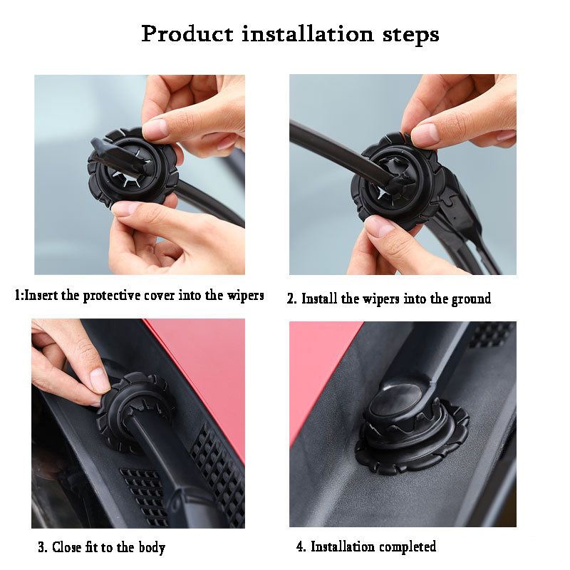 2PCS Silicone pad universal protective cover for car wiper hole, dust cover for windshield wipers, suitable for 90% of car models.