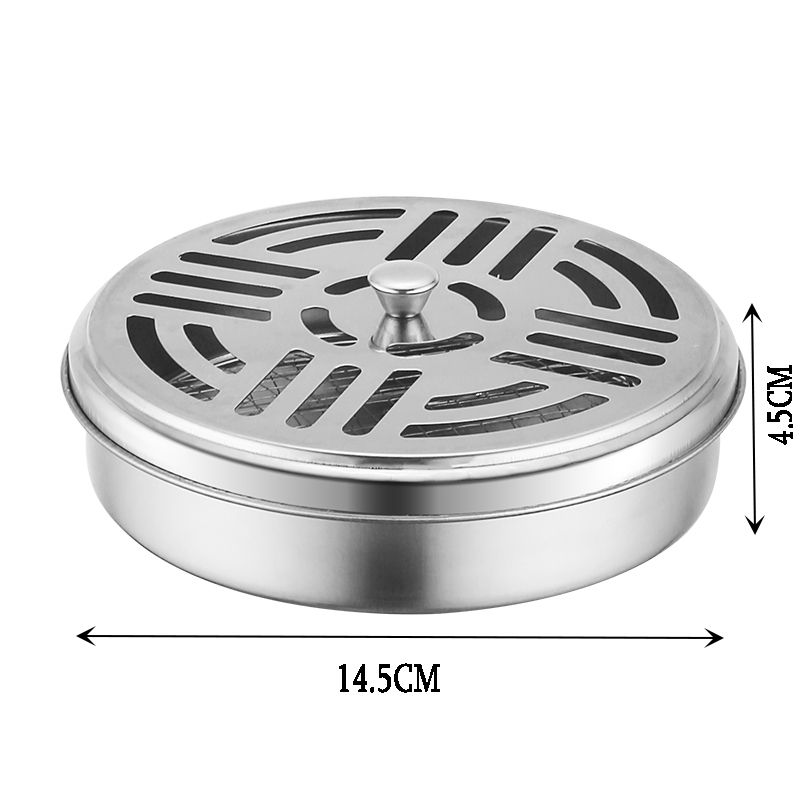 1pcs Household Double-layer Ash-catching Stainless Steel Fireproof Mosquito Coil Holder