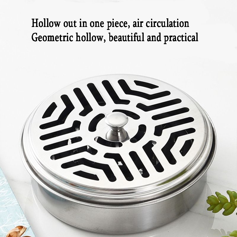 1pcs Household Double-layer Ash-catching Stainless Steel Fireproof Mosquito Coil Holder
