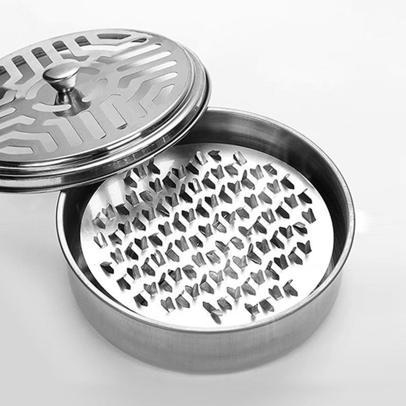1pcs Household Double-layer Ash-catching Stainless Steel Fireproof Mosquito Coil Holder