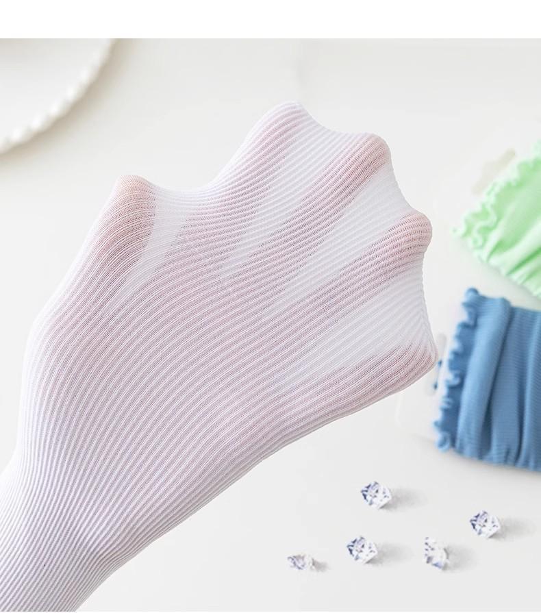 5 Pairs  Women's Summer solid color Thin, Breathable Lace Ankle Socks (Ruffle Socks)