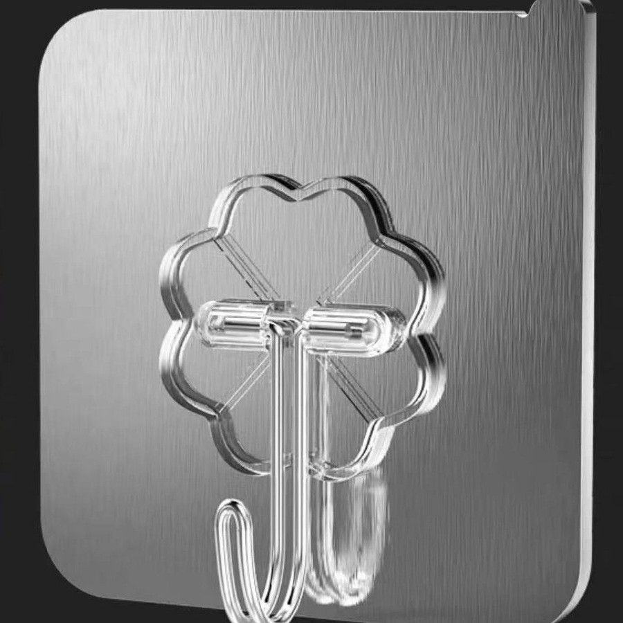 10Pcs Transparent Hooks Strong Self Adhesive Wall Hangers Suction Heavy Load Rack Punch-free Waterproof Kitchen Bathroom Hook
