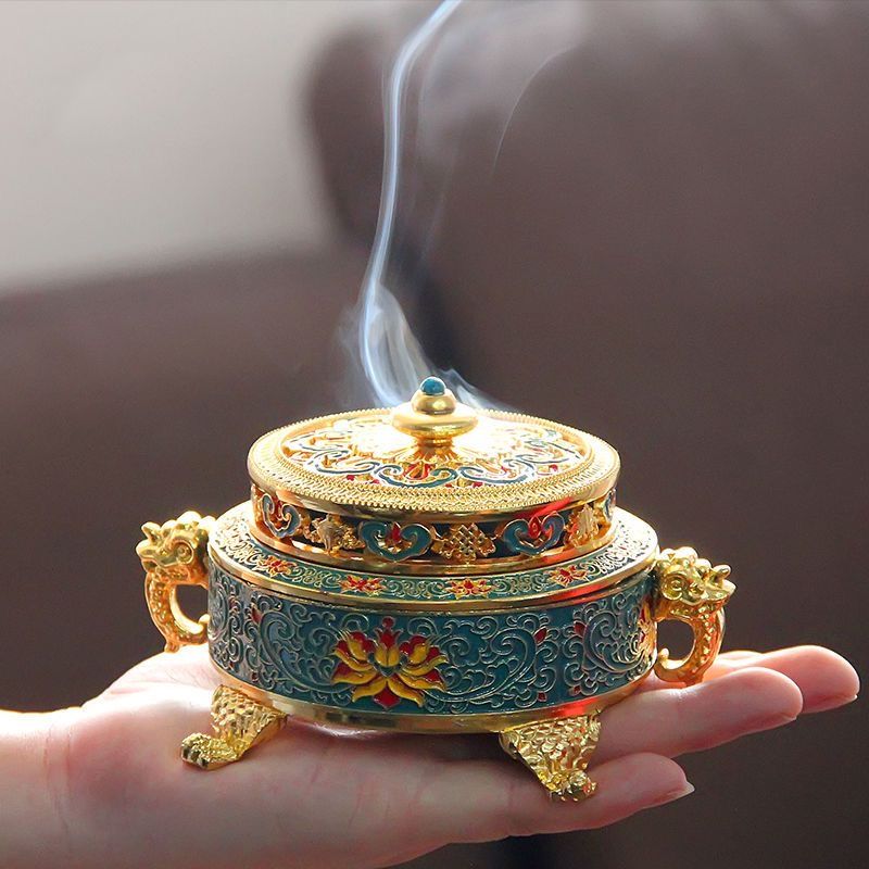 Hand - painted Cloisonné Alloy Incense Burner Incense Holders