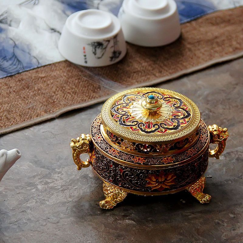 Hand - painted Cloisonné Alloy Incense Burner Incense Holders