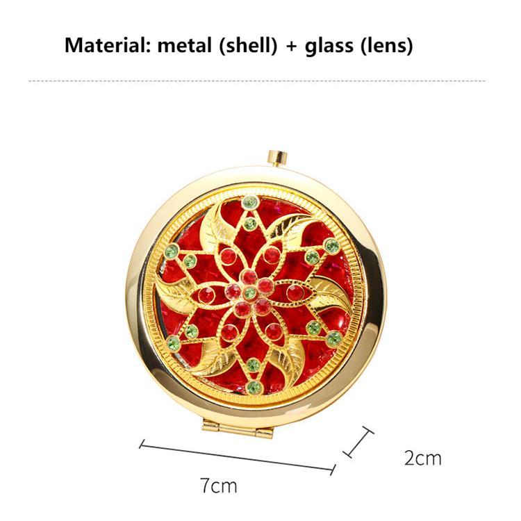 Retro makeup mirror gold and silver hollow folding mirror portable bag small mirror fashion wedding gifts