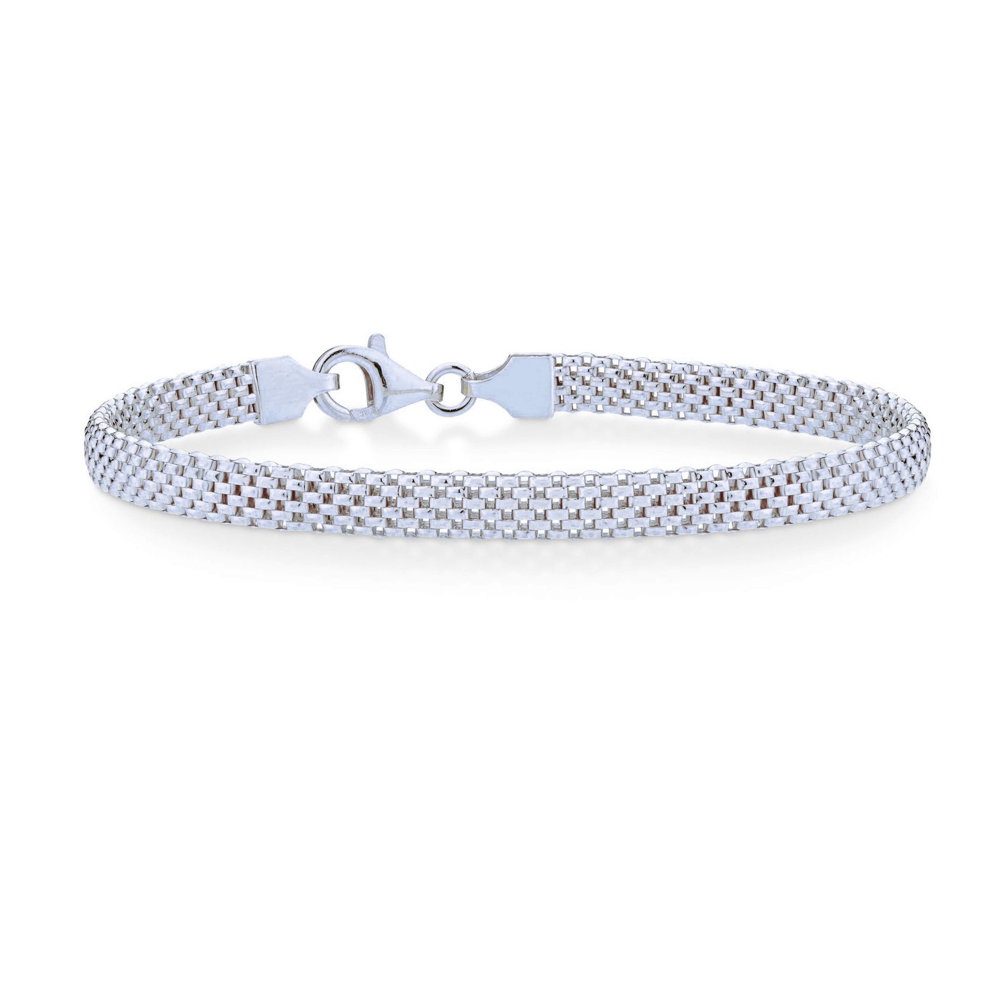 Stainless steel flat mesh chain bracelet 18K gold unisex non-fading mesh chain jewelry