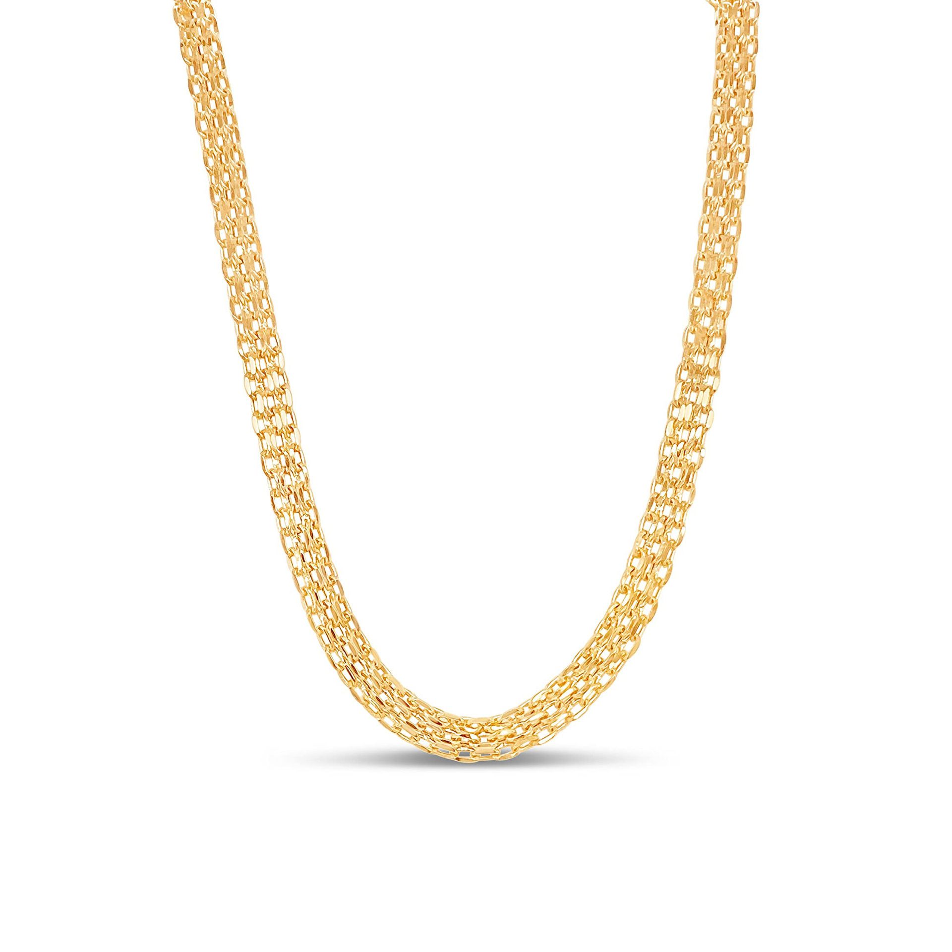 Stainless steel flat mesh chain bracelet 18K gold unisex non-fading mesh chain jewelry