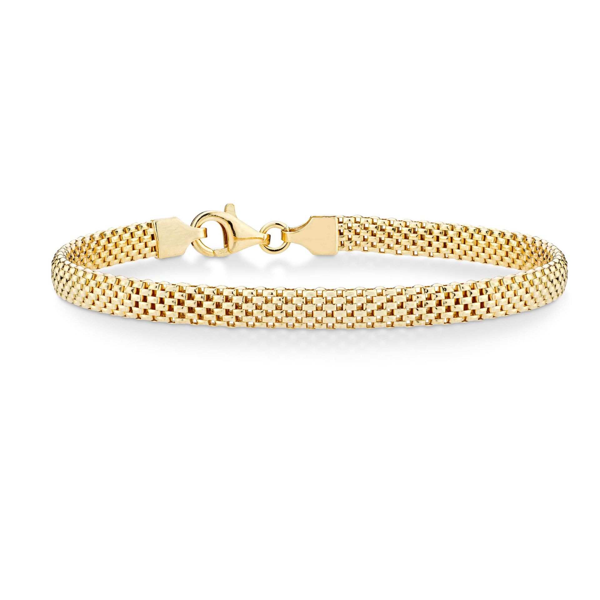 Stainless steel flat mesh chain bracelet 18K gold unisex non-fading mesh chain jewelry