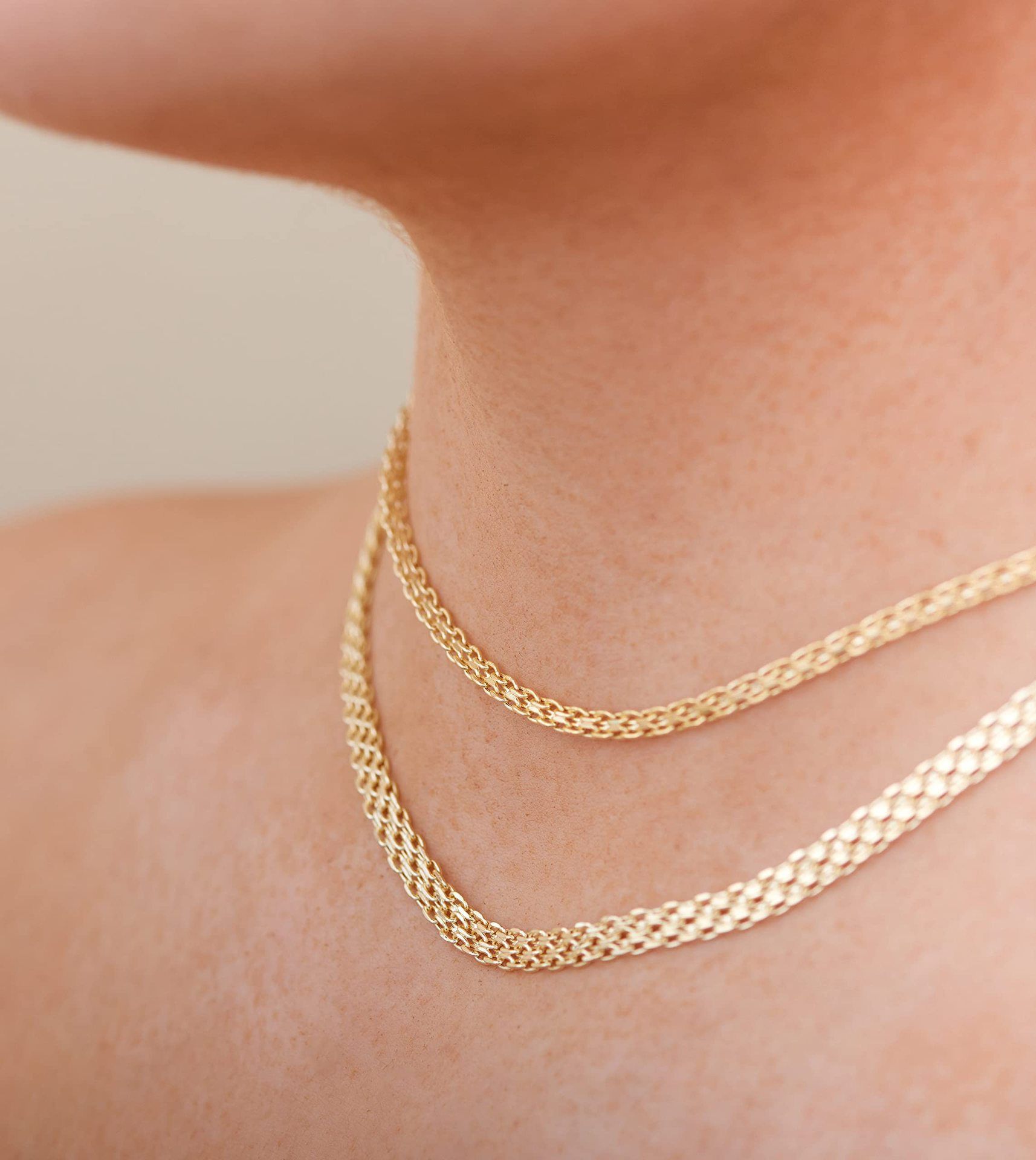 Stainless steel flat mesh chain bracelet 18K gold unisex non-fading mesh chain jewelry