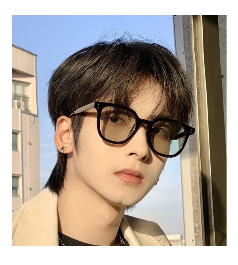 Brown-tinted sunglasses, light cyan sunglasses, retro, fashionable and trendy glasses for both men and women