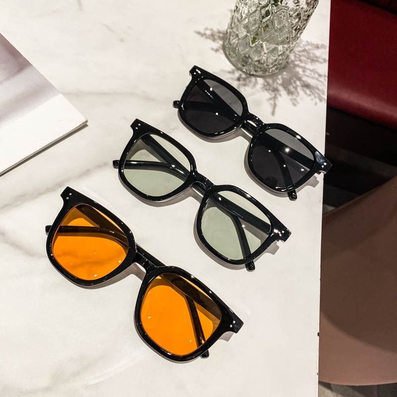 Brown-tinted sunglasses, light cyan sunglasses, retro, fashionable and trendy glasses for both men and women