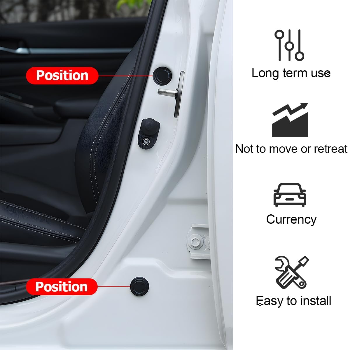 12Pcs Car Door Shockproof Pad Silent Gasket Shock-absorbing Stickers Car Trunk Sound Insulation Pad Thickening Cushion Stickers