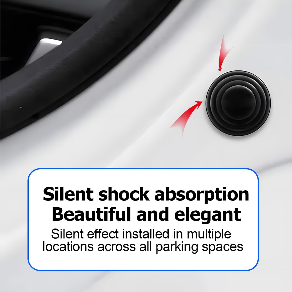 12Pcs Car Door Shockproof Pad Silent Gasket Shock-absorbing Stickers Car Trunk Sound Insulation Pad Thickening Cushion Stickers