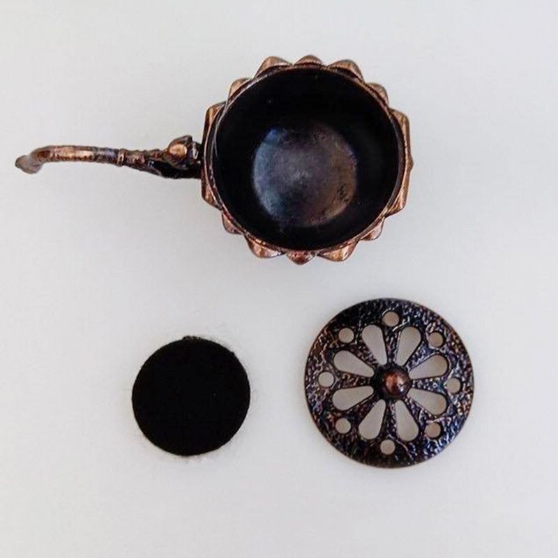 Antique-style lotus-shaped handheld small incense burner, a home interior ornament