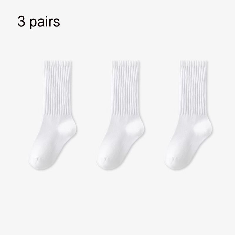 3 pairs Japanese ins Internet celebrity thin high-value solid color men and women versatile jk trend personality medium tube stacking socks