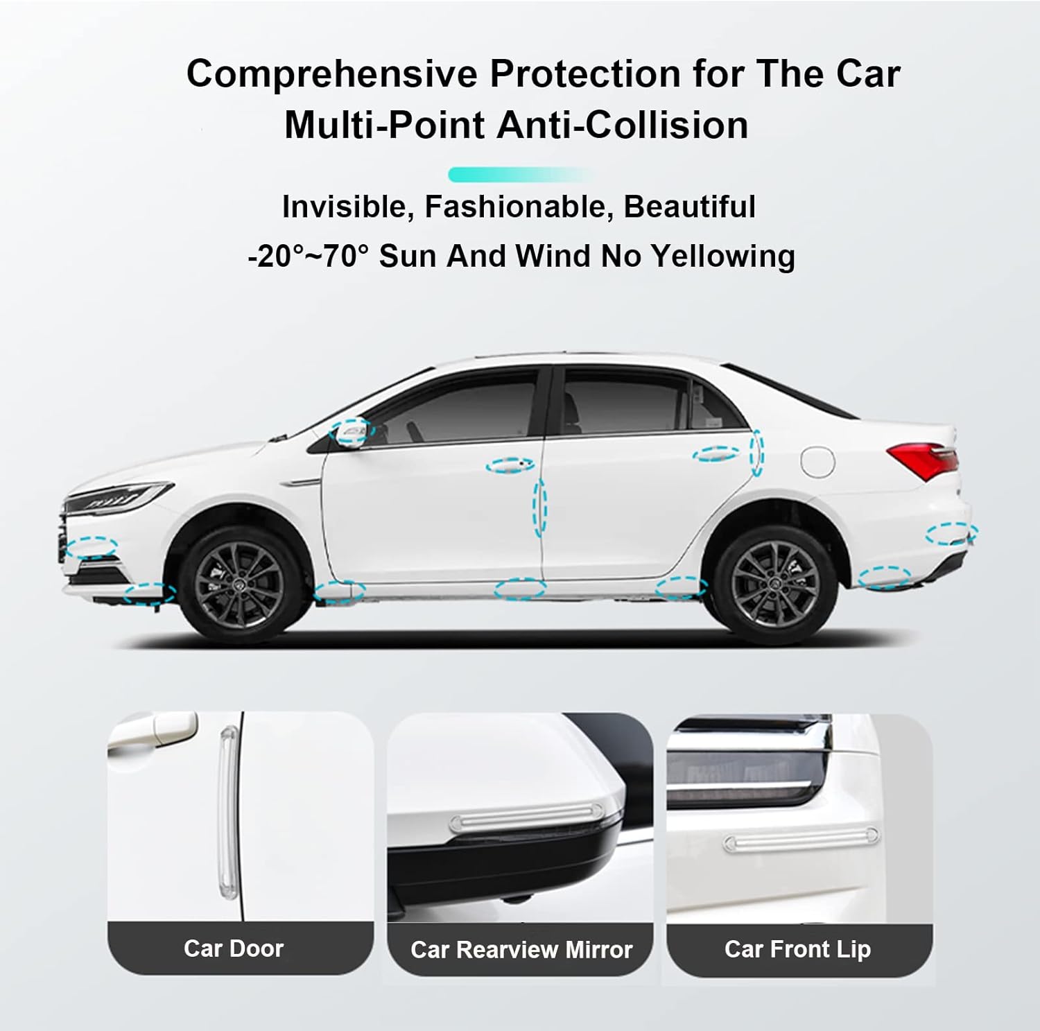 Auto Door Side Edge Protection Guard Universal, Self-Adhesive Anti-Scratch Collision Protector Trim Sticker for Car Side Door Edge Bumper Guard Protector Strips