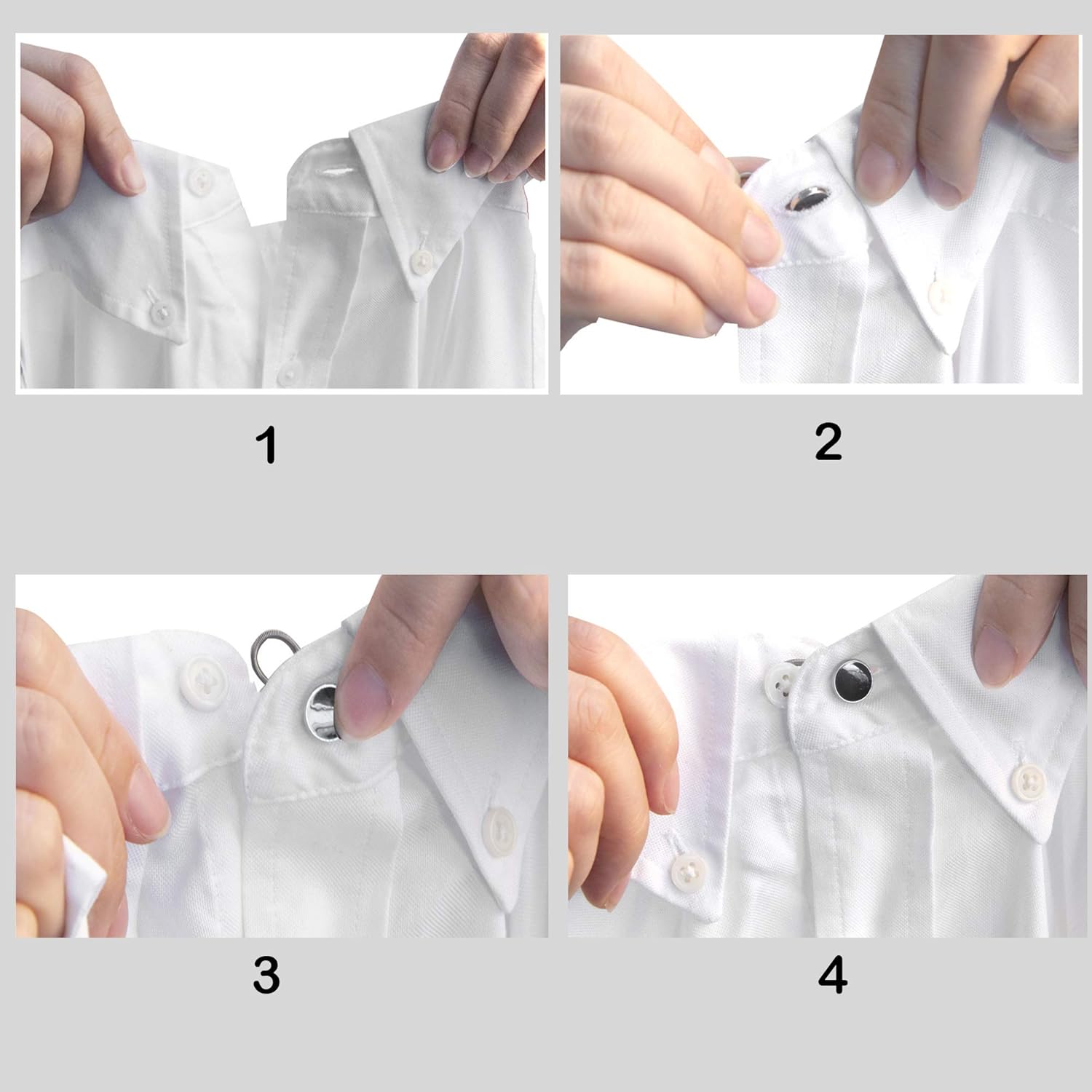 12 Pcs Collar Extenders - 3 Styles Neck Extender Elastic Button for Expanding Length for Men Women Dress Shirts (Black, White, Silver)