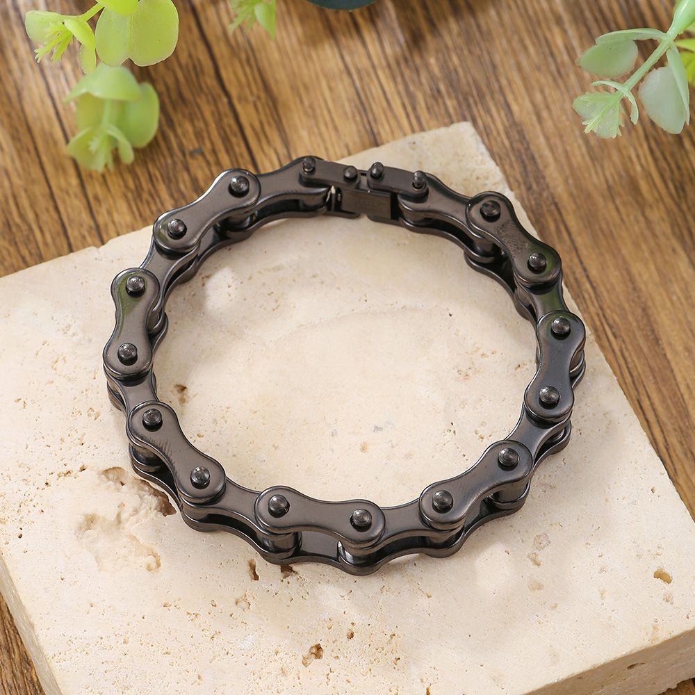 Punk European and American Style Men's Bracelet, Rolling Bicycle Stainless Steel Motorcycle Chain