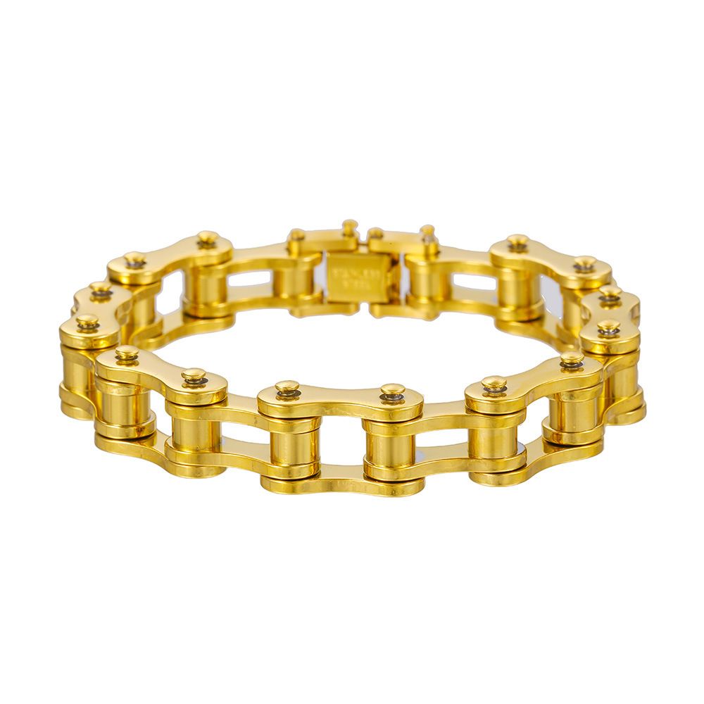 Punk European and American Style Men's Bracelet, Rolling Bicycle Stainless Steel Motorcycle Chain