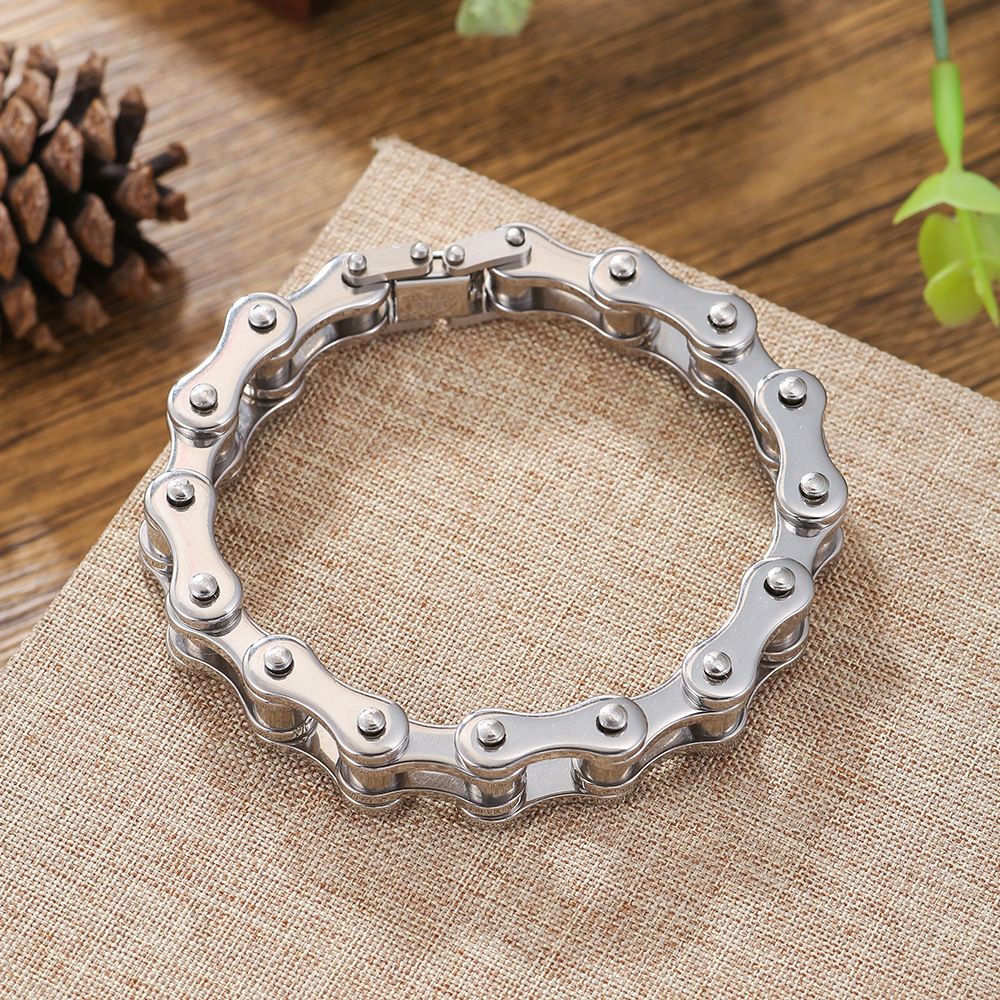 Punk European and American Style Men's Bracelet, Rolling Bicycle Stainless Steel Motorcycle Chain