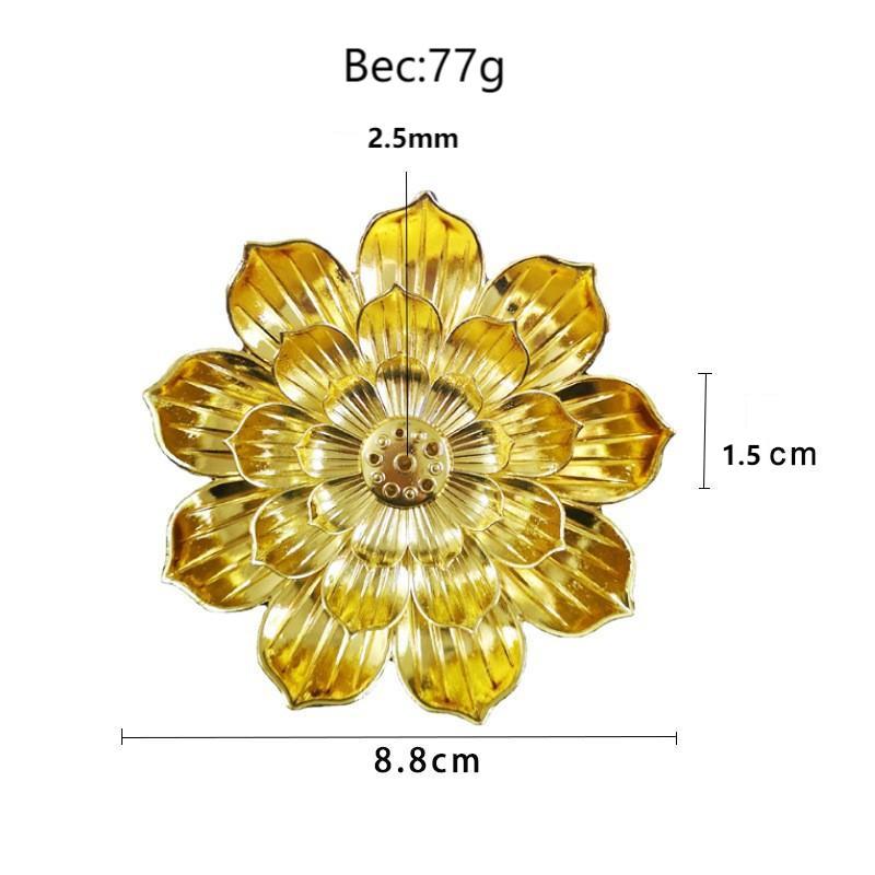 4pcs Incense Burner Kit, Brass Lotus Stick Incense Holder 6 Incense Holes  Ash Catcher for Yoga, Meditation, Gold，Incense Holders