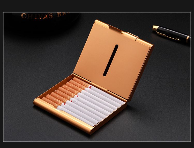 Aluminum Ultra-thin Side-by-Side Cigarette  20-Cigarette Capacity, a Men's Gift