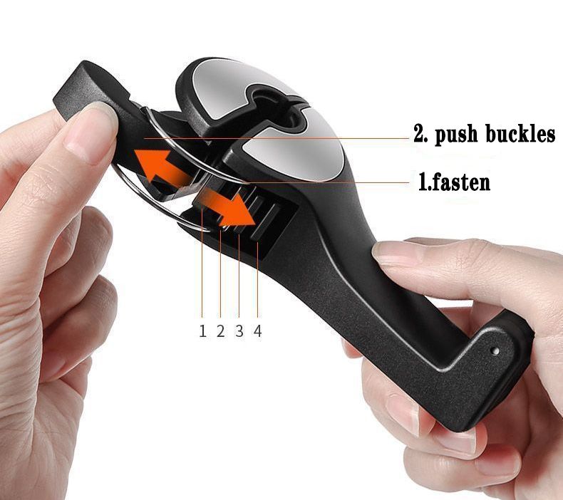 2pcs Car hook Creative mobile phone holder, hidden in-car vehicle hook for hanging bags, adjustable.