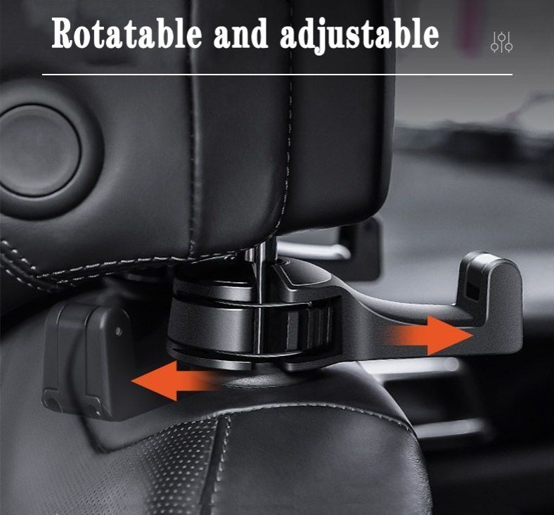 2pcs Car hook Creative mobile phone holder, hidden in-car vehicle hook for hanging bags, adjustable.