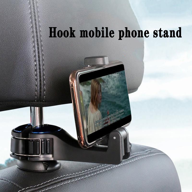 2pcs Car hook Creative mobile phone holder, hidden in-car vehicle hook for hanging bags, adjustable.