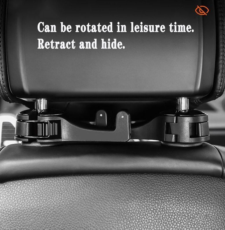 2pcs Car hook Creative mobile phone holder, hidden in-car vehicle hook for hanging bags, adjustable.